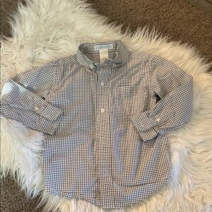 Janie and Jack White and Navy Check Button-Down Shirt